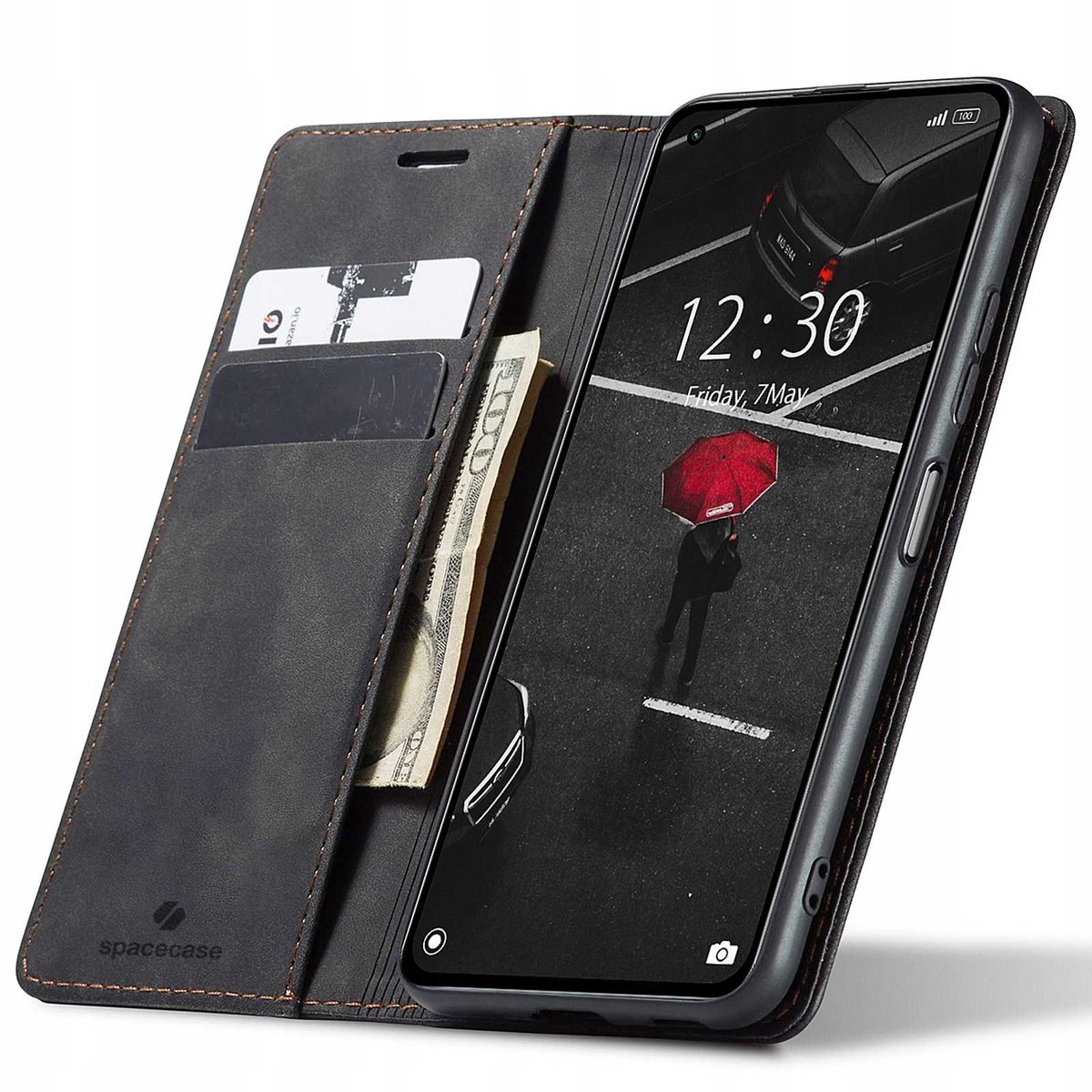 Spacecase Case Wallet Cover Voor Xiaomi Mi 10T 10T Pro Zwart