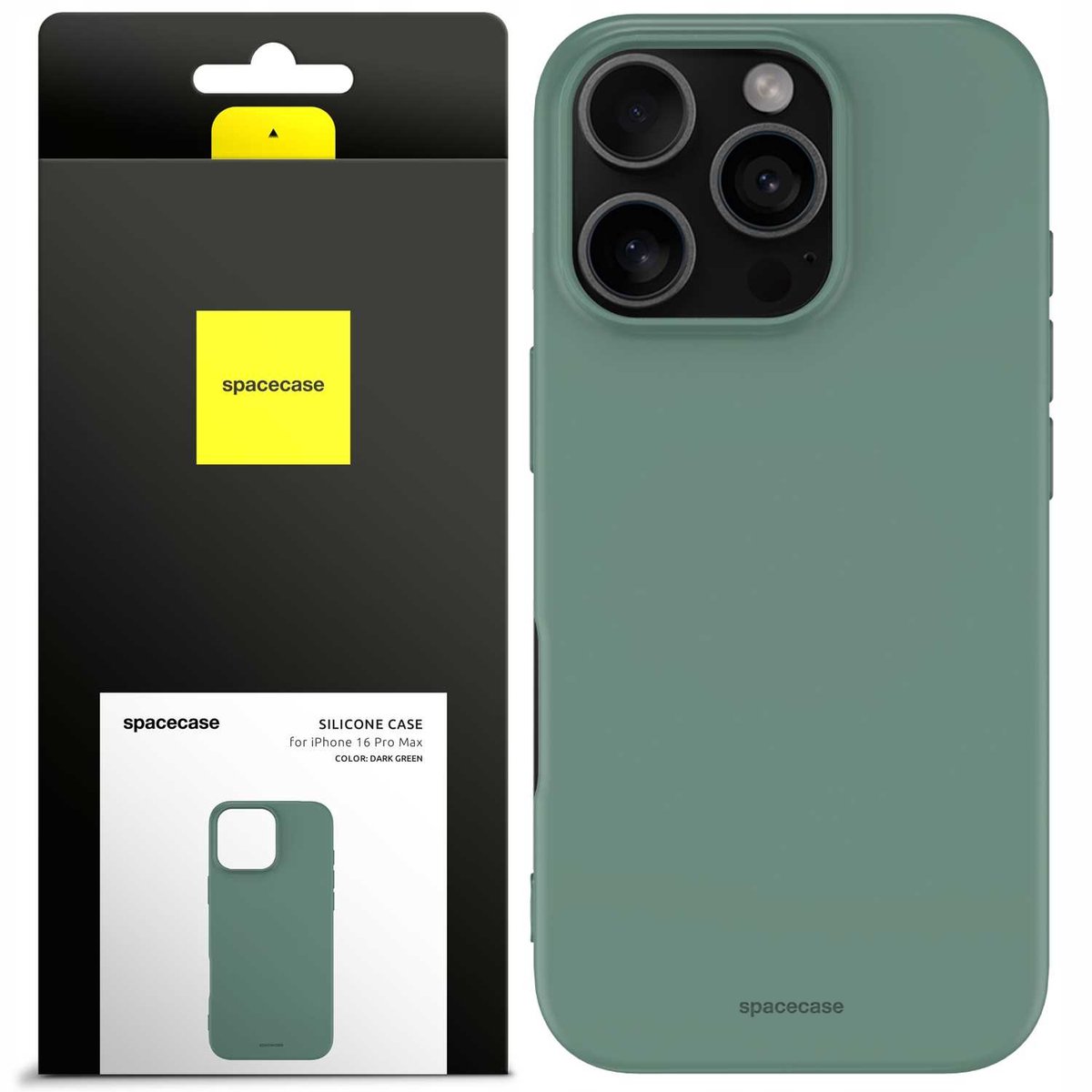 Spacecase Siliconen Hoesje Voor Iphone 16 Pro Max Donkergroen