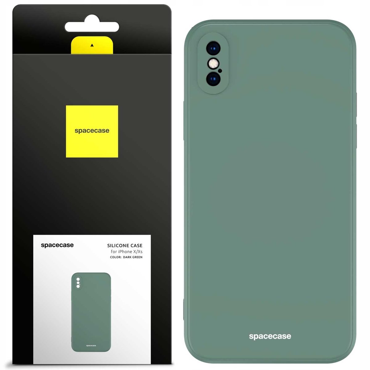 Spacecase Siliconen Hoesje Voor Iphone X Xs Donkergroen Anti-Shock