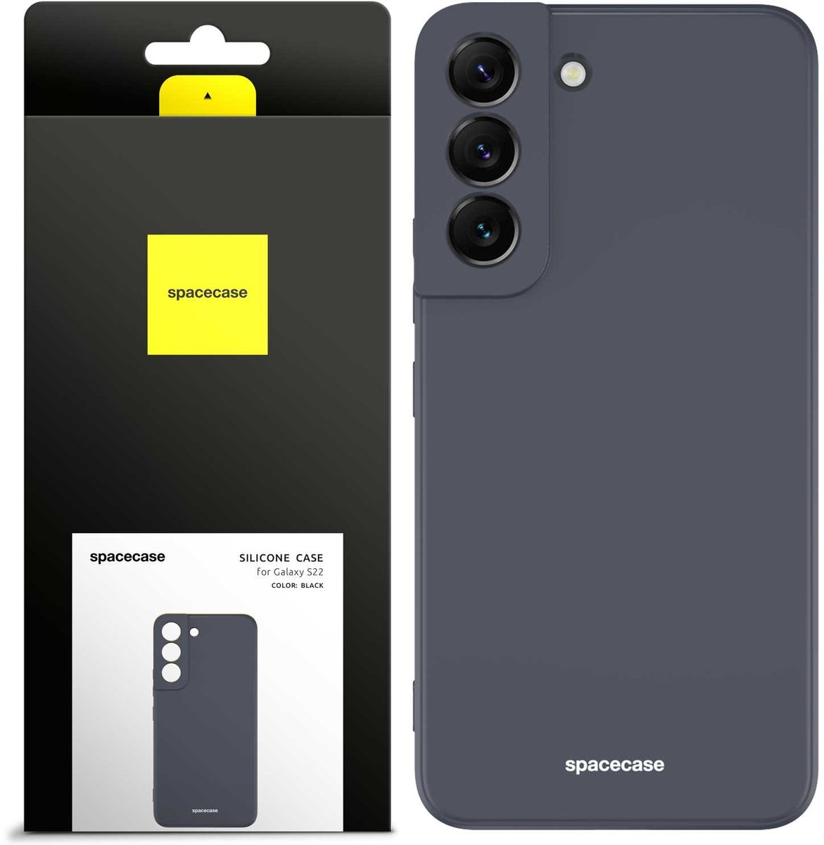 Spacecase Siliconen Hoesje Voor Samsung Galaxy S22 Zwart