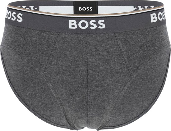 Donkergrijze BOSS slip met brede tailleband met logo