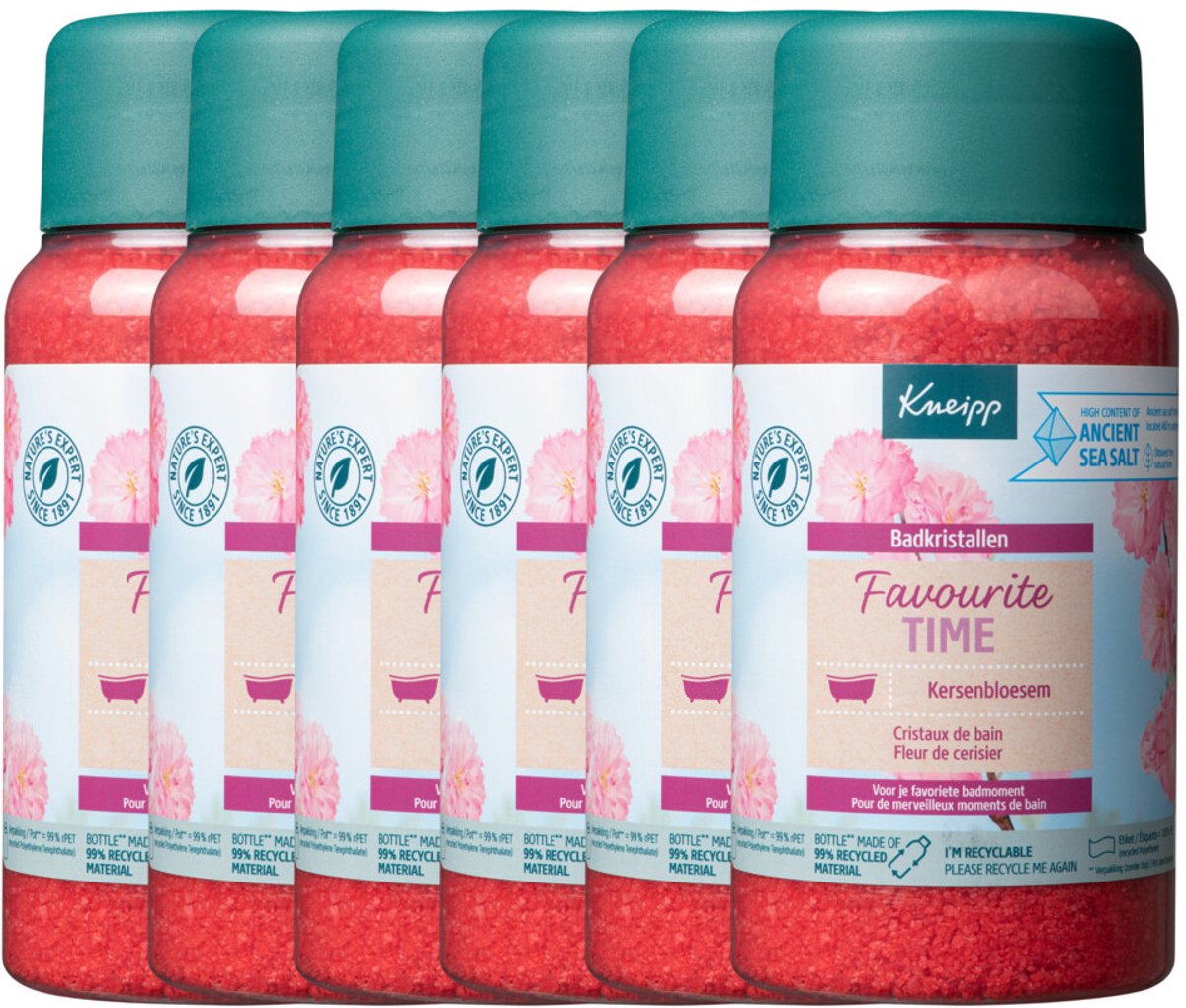 Goedkoopste 6x Kneipp Badkristallen Favourite Time Cherry Blossom 600 gr