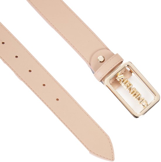 VALENTINO Ceinture Around Plaque Buckle Belt W85 Beige / Oro