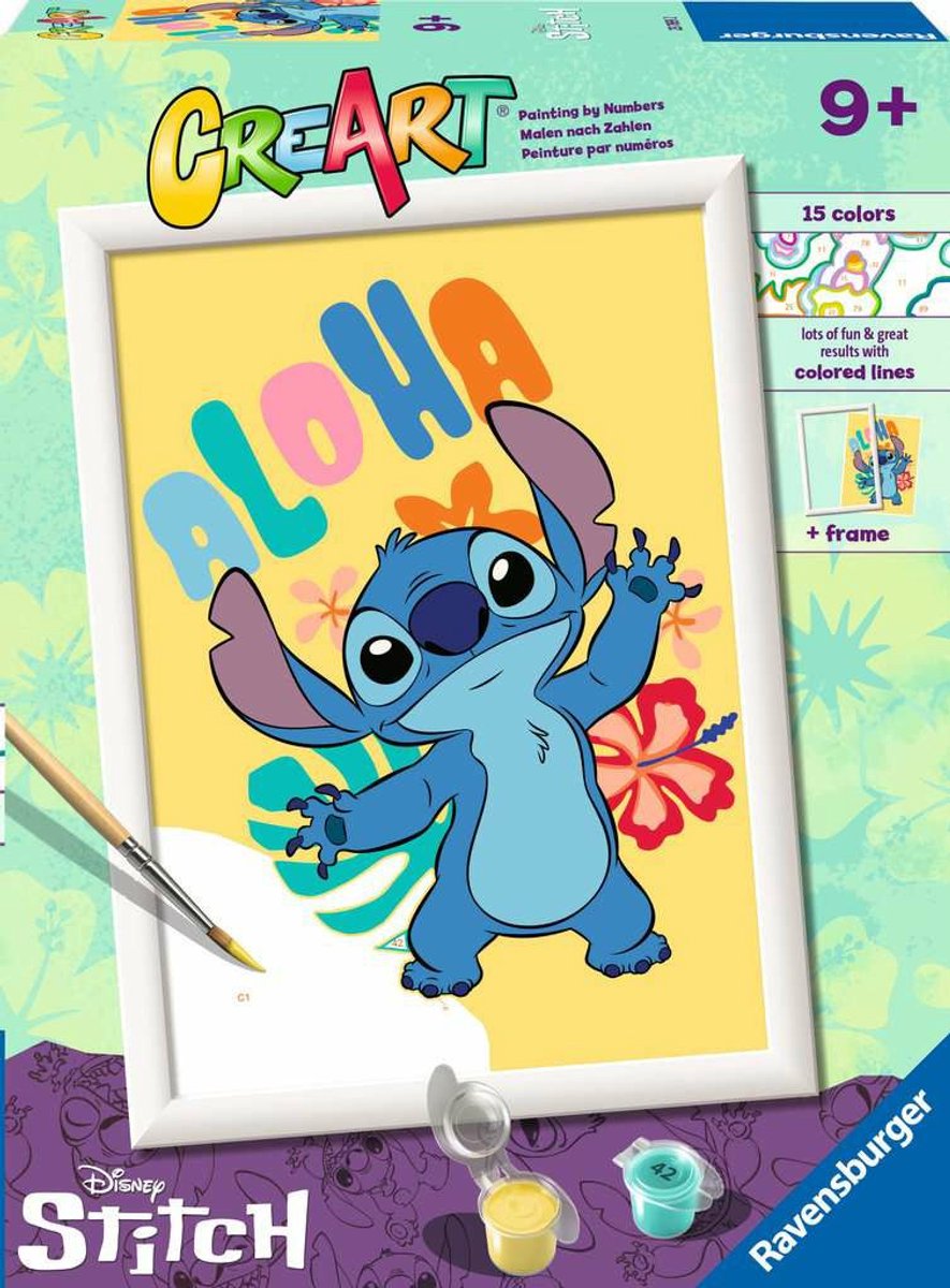 Ravensburger CreArt Disney Aloha Stitch - Schilderen op nummer voor kinderen — afbeelding 7