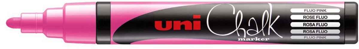 Krijtstift Uni-ball Chalk rond fluo roze | 1 stuk | 6 stuks