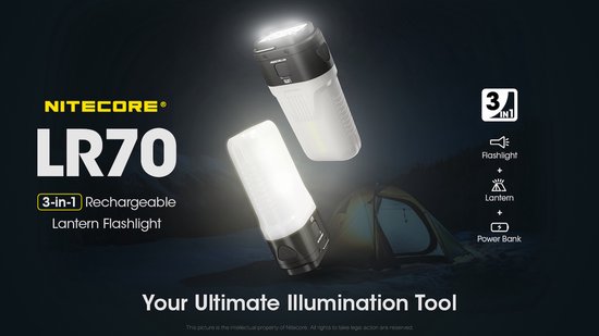 Nitecore LR70 Lantaarn-Zaklamp Oplaadbaar — afbeelding 5