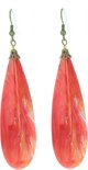 Behave® Oorbellen hangers druppel oranje rood acryl 8,5 cm Behave® Oorbellen hangers druppel oranje rood acryl 8,5 cm