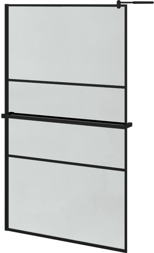Doucheschap voor inloopdouchewand 100 cm aluminium zwart kopen