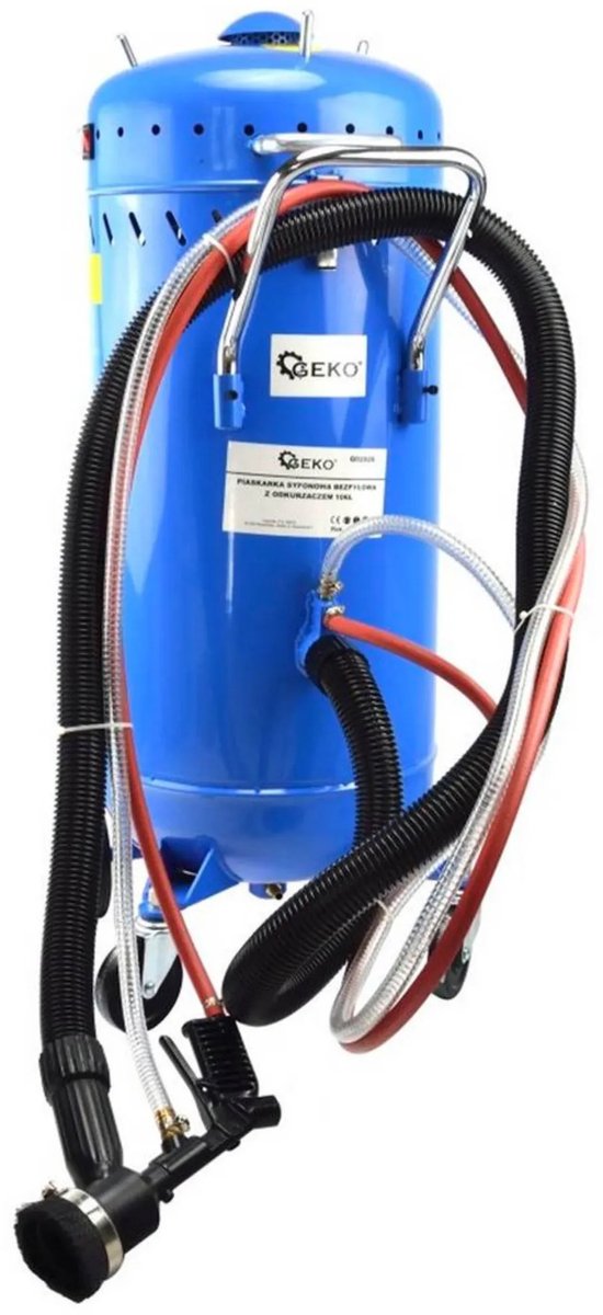 GEKO Stofvrije zandstraler - ingebouwde stofzuiger - 106 liter - 2,5m slang - 1200W vacuumkracht