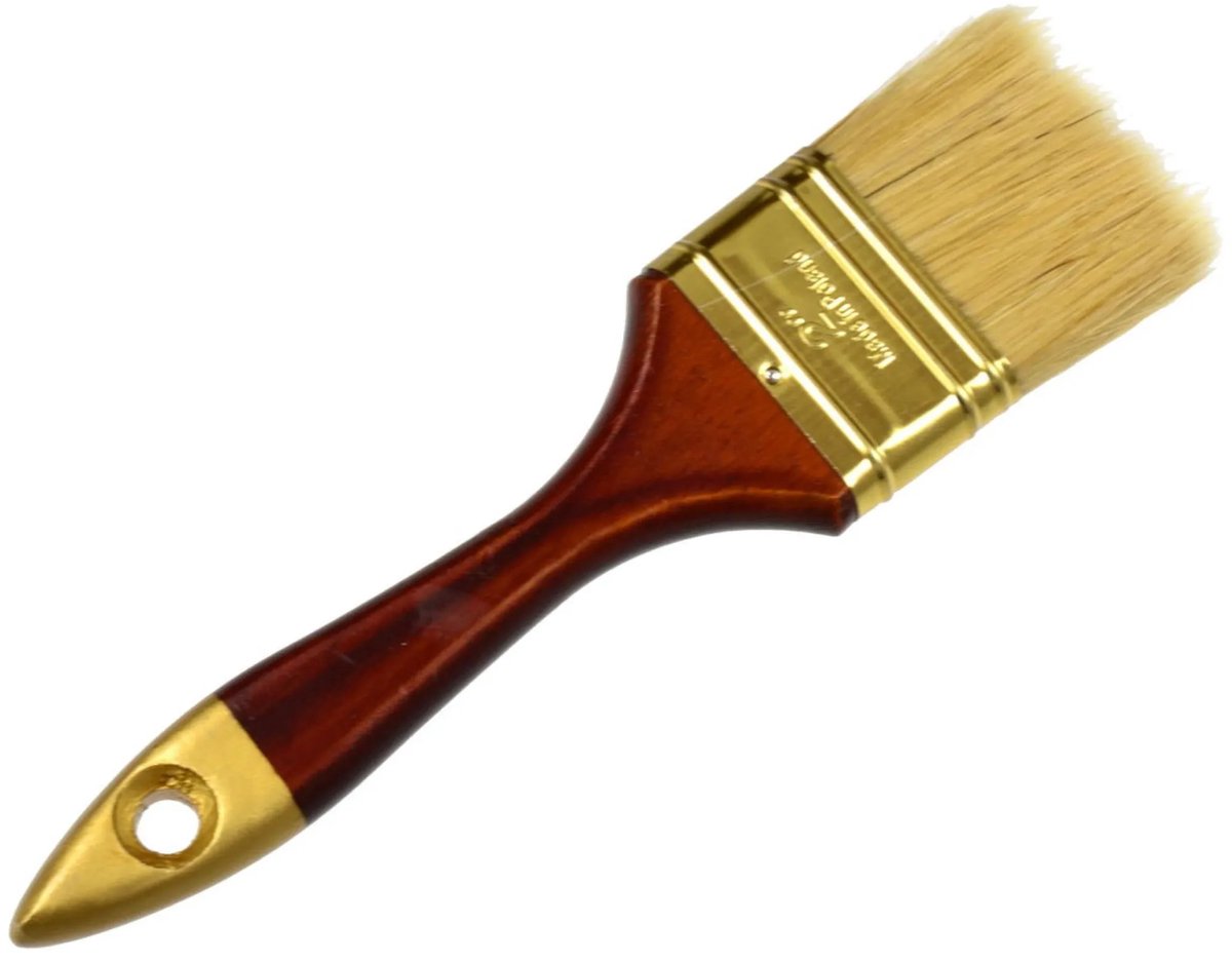 GEKO Universele verfkwast - 100% natuurlijk haar - Houten handvat - Metaal ferrule - 50 mm