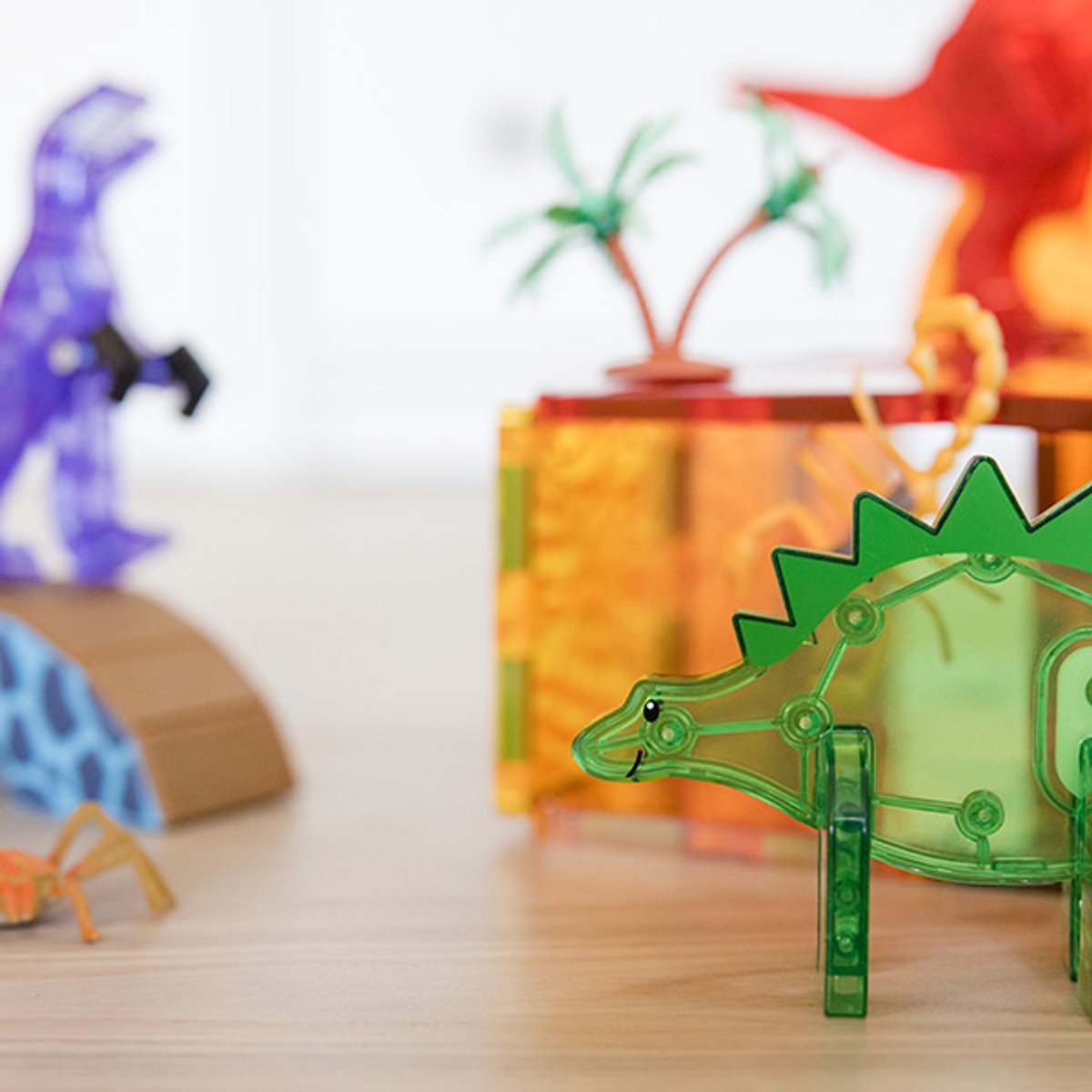 Bestdin Magnetische Tegels 98 Stuks, Dinosaurus Magnetisch Speelgoed, STEM Magnetische Bouwstenen Magneten Kinderspeelgoed voor Jongens en Meisjes vanaf 3 4 5 6 7 8