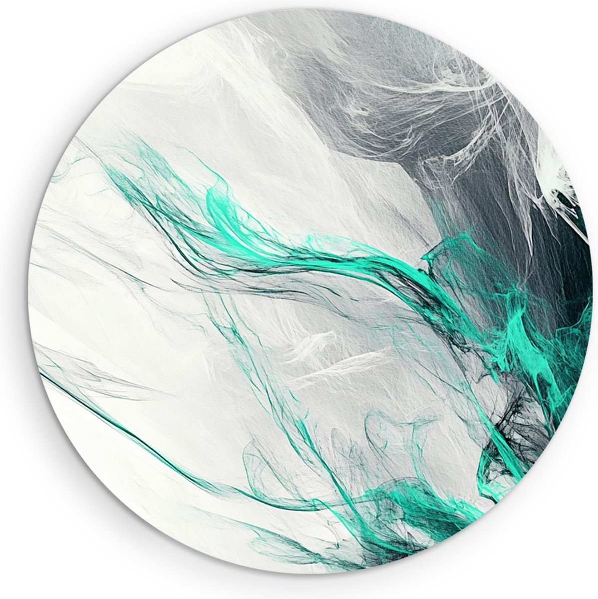 Saammp Muurcirkel Hout - vloeibaar - Dynamisch - Abstract kunstwerk - Ø 50 - Wandcirkel - Wanddecoratie Cirkel - Muurdecoratie Woonkamer - Slaapkamer decoratie - Rond Schilderij