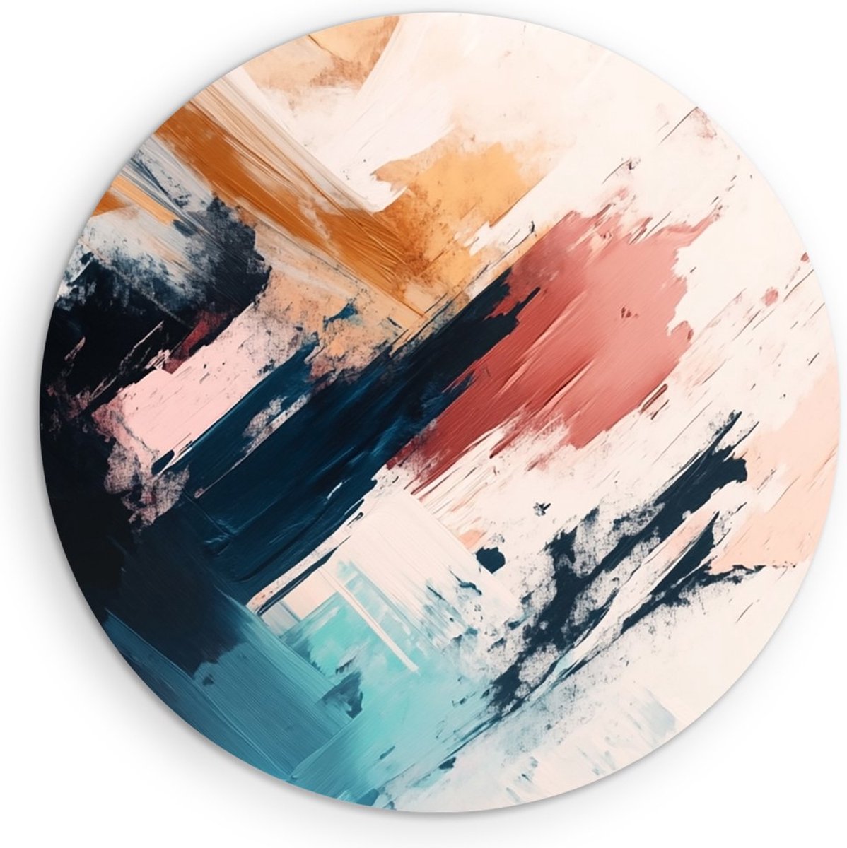 Saammp Forex Muurcirkel - Kleurrijk - Abstract - Ø 70 - Wandcirkel - Wanddecoratie Cirkel - Muurdecoratie Woonkamer - Slaapkamer decoratie - Rond Schilderij