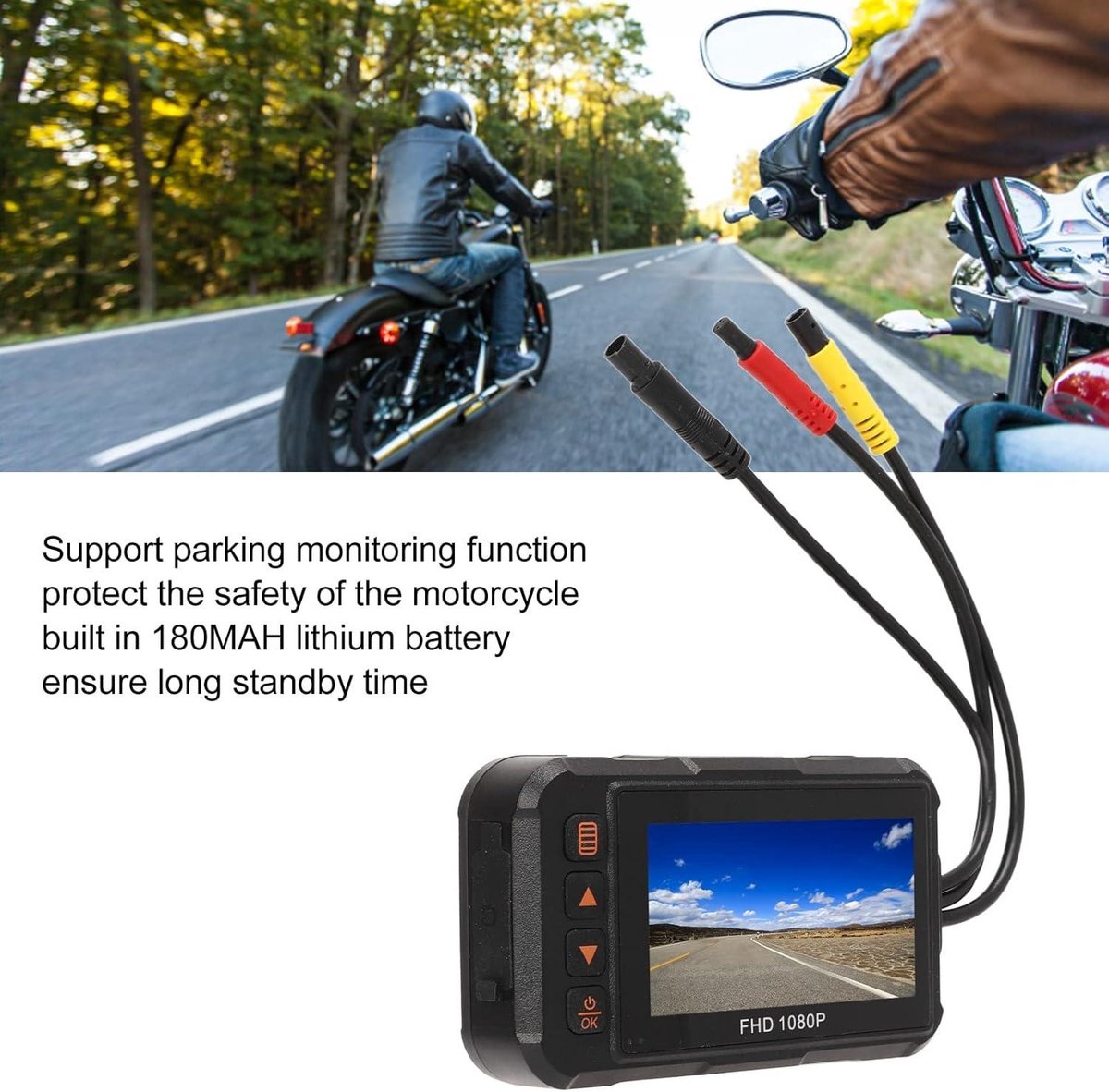 Motorfiets Actie Camera 3in Dash Cam 1080P Voor Achter Video Recorder - Rijden Loop Recording G Sensor Parkeerbewaking Waterdicht . – foto 2