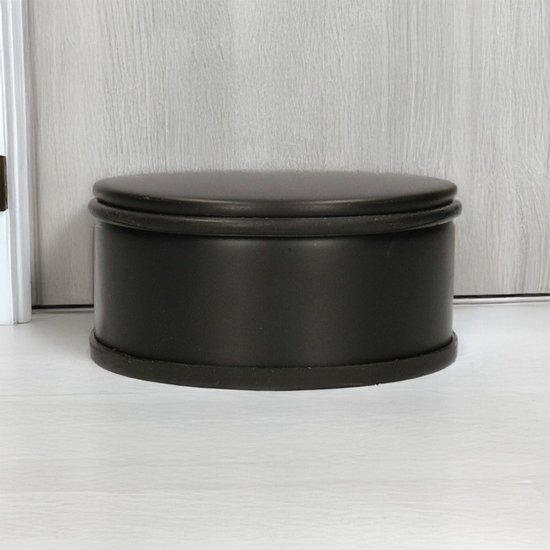 Svenska Living Deurstopper voor binnendeuren - zwart - rond - 1,2 kg - 12 x 6 cm - met rubberen rand