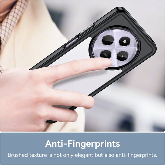Étui adaptée pour Xiaomi Redmi 14C / Xiaomi Poco C75 - Coque arrière Phonesta Acrylic Hybrid - Noir