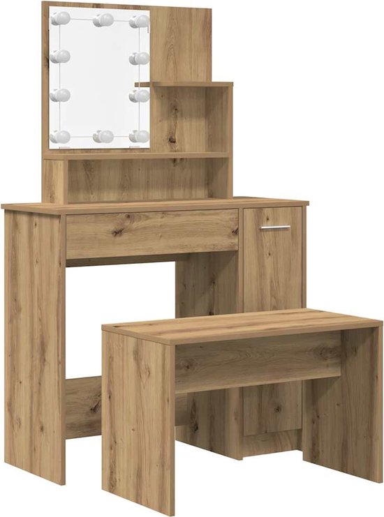 Kaptafel met LED-verlichting 100x40x120 cm sonoma