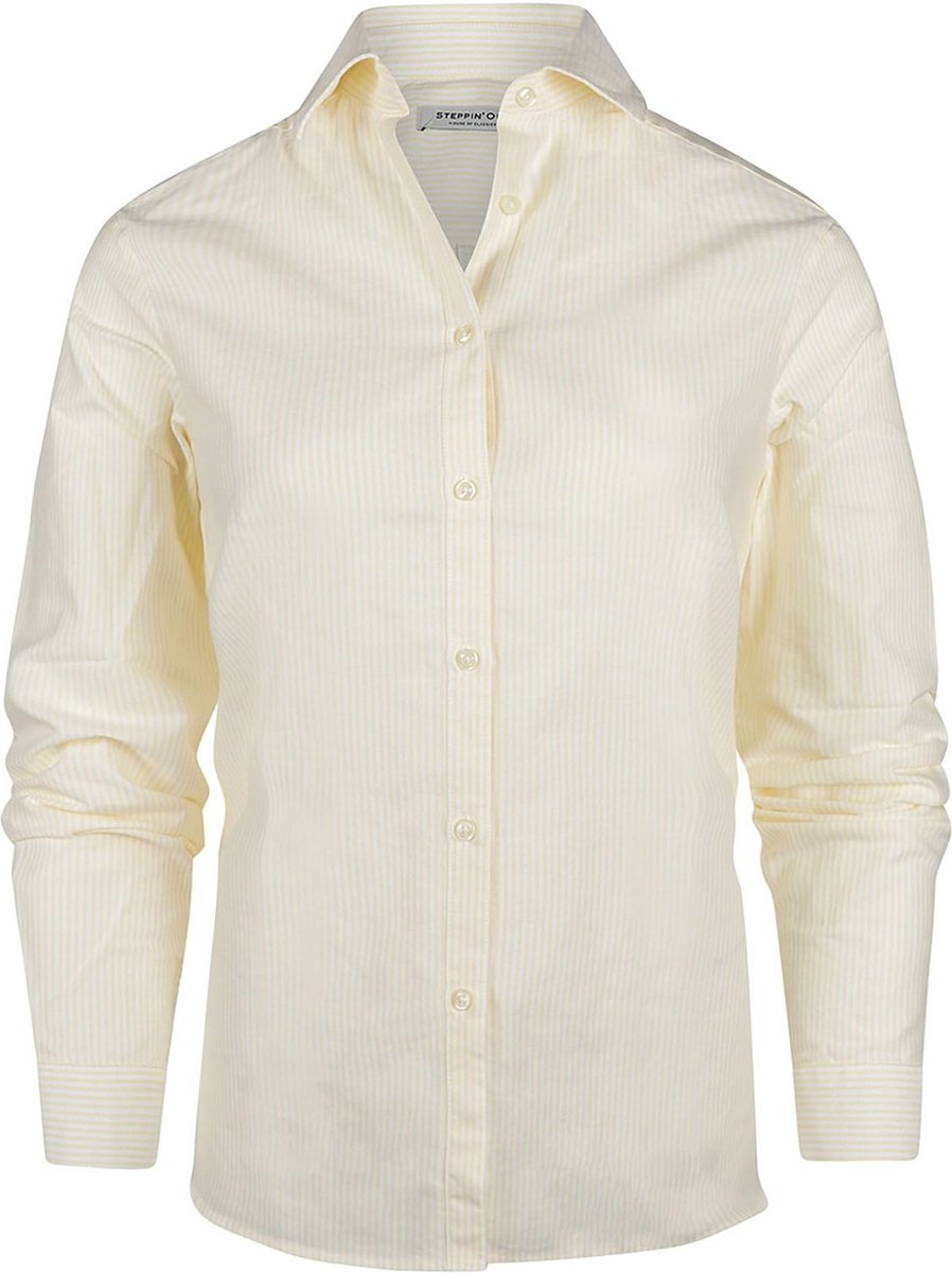 Steppin' Out Blouse Bibi Oxford Streep Geel - Maat L - Heren