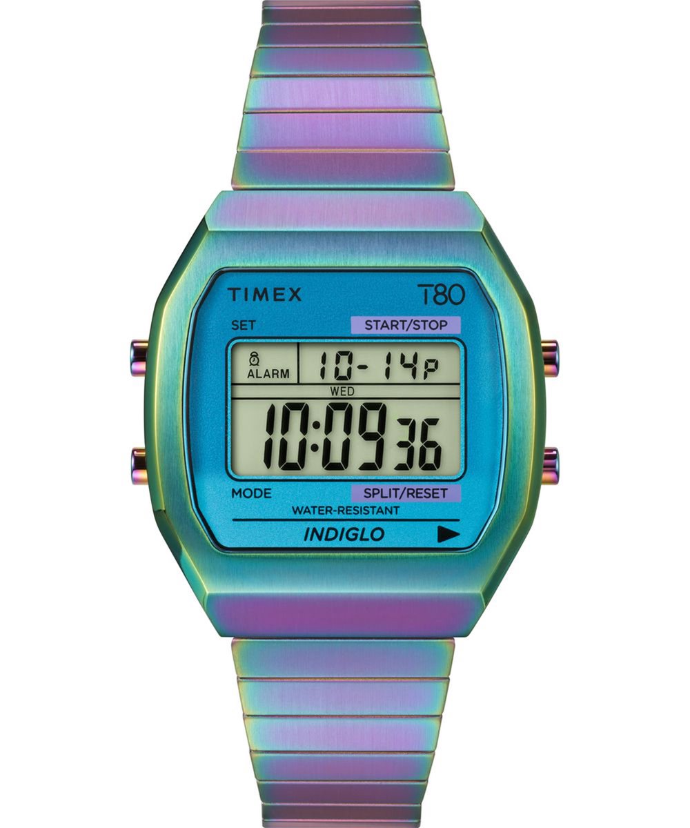 Timex T80 TW2W57100 Horloge - Staal - Paars - Ø 40 mm