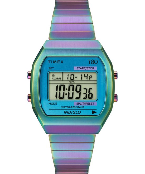Timex Q Falcon Eye Chronograaf 40 mm herenhorloge - Roestvrijstalen band, blauwe wijzerplaat, roestvrijstalen kast, TW2W33700