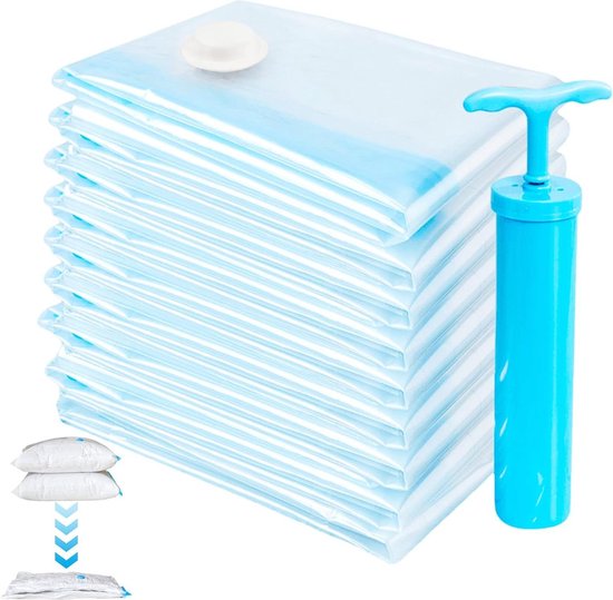 9 stuks vacuümzakken voor kleding, reizen, vacuümzakken met pomp (3 x 40 x 50 cm, 3 x 40 x 60 cm, 3 x 50 x 60 cm), herbruikbare ruimtebesparende vacuümzakken voor kleding, koffer, reizen, dagelijkse 9 stuks vacuümzakken voor kleding, reizen, vacuümzakken met pomp (3 x 40 x 50 cm, 3 x 40 x 60 cm, 3 x 50 x 60 cm), herbruikbare ruimtebesparende vacuümzakken voor kleding, koffer, reizen, dagelijkse