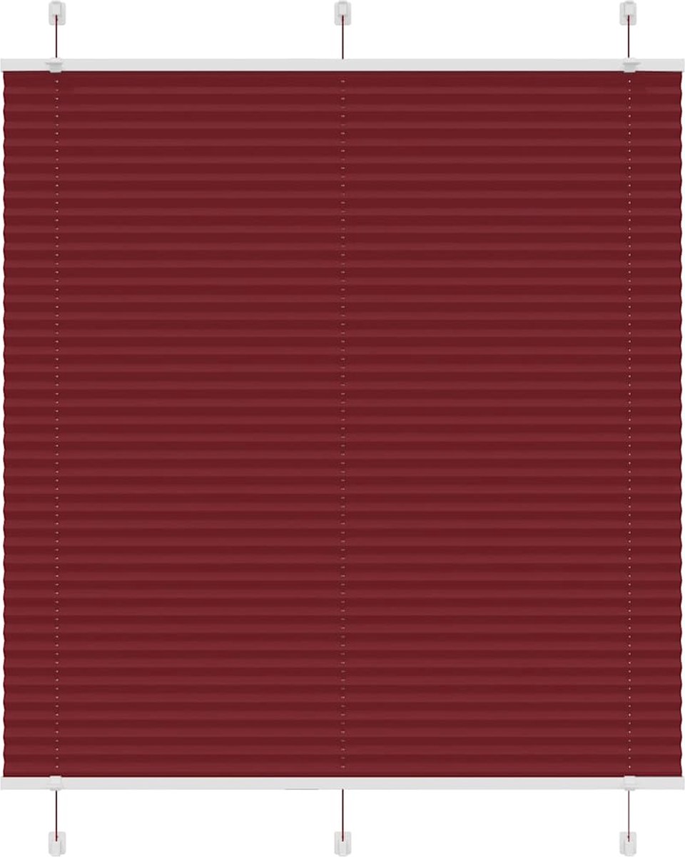 vidaXL - Plissé - rolgordijn - 115x100cm - stofbreedte - 114,4cm - bordeauxrood