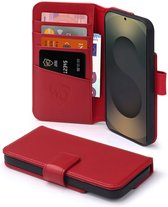 MobyDefend Hoesje - Geschikt voor Samsung Galaxy S25 Ultra - Luxe Leren Wallet Bookcase - Rood