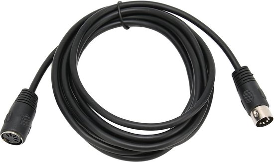 HTGuoji Midi Din 6-pins stekker connector verlengkabel, 6-pins Din Mannelijk naar Vrouwelijk Plug AV-adapter Audio Socket voor Digitale Audio (3 meter/9,8 voet