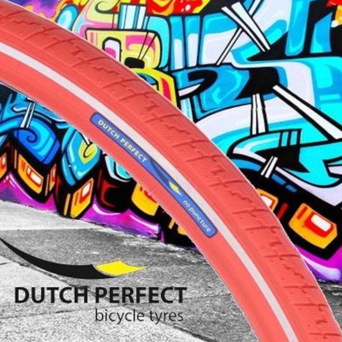 Buitenband Dutch Perfect 28 x 1 ½ / 40-635 no puncture - rood met reflectie
