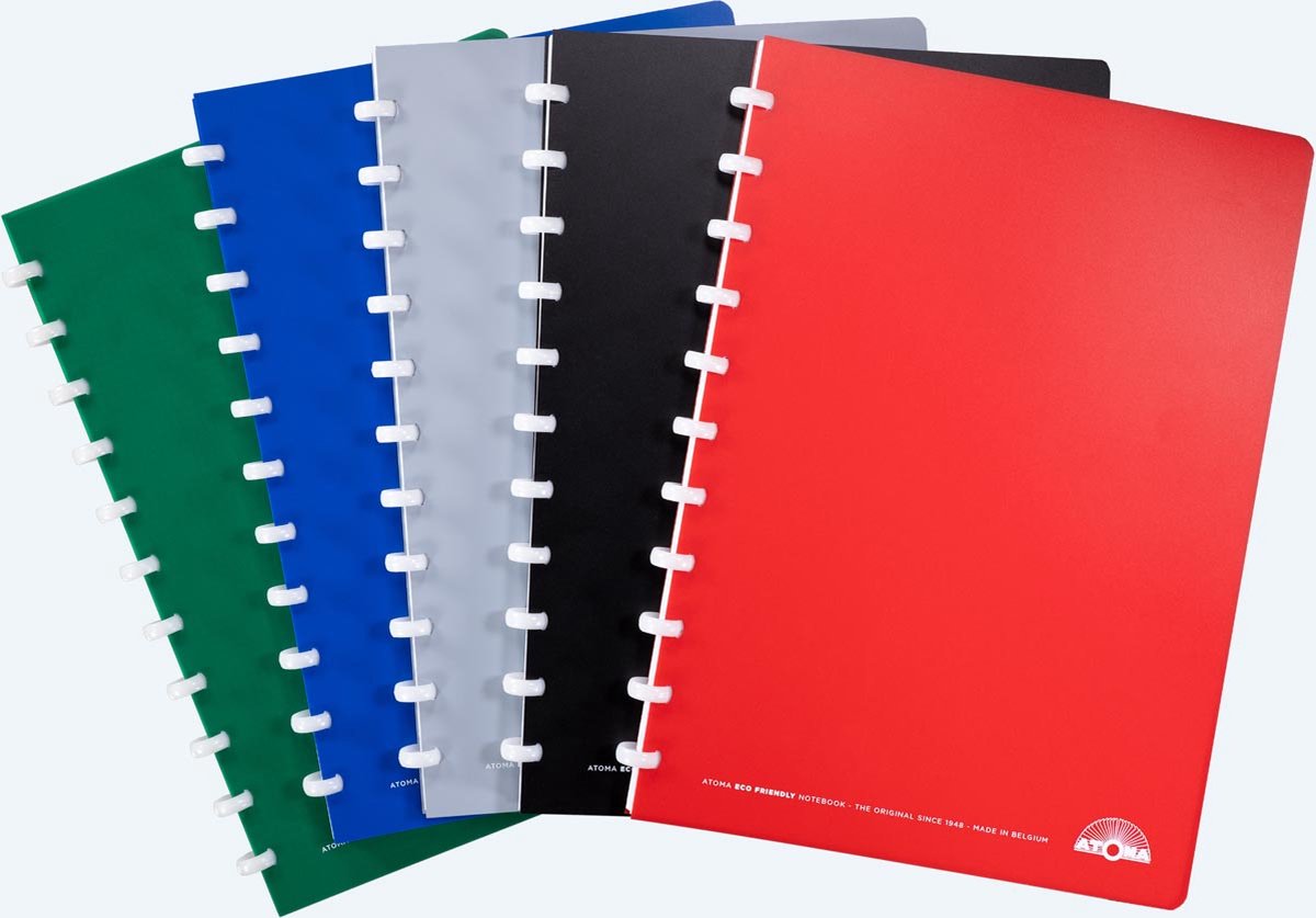 Atoma Eco schrift, ft A4, 144 bladzijden, commercieel geruit, geassorteerde kleuren 10 stuks