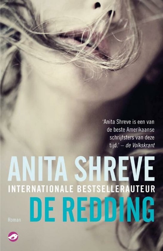 Boekomslag 'De Redding' van Anita Shreve, met close-up gezicht.