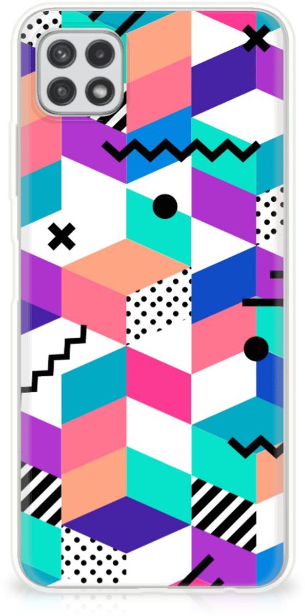 Samsung Galaxy A22 5G TPU Hoesje Blokken Kleurrijk