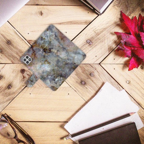 Coque Samsung Galaxy A22 5G Etui Housse pour Marbre Gris