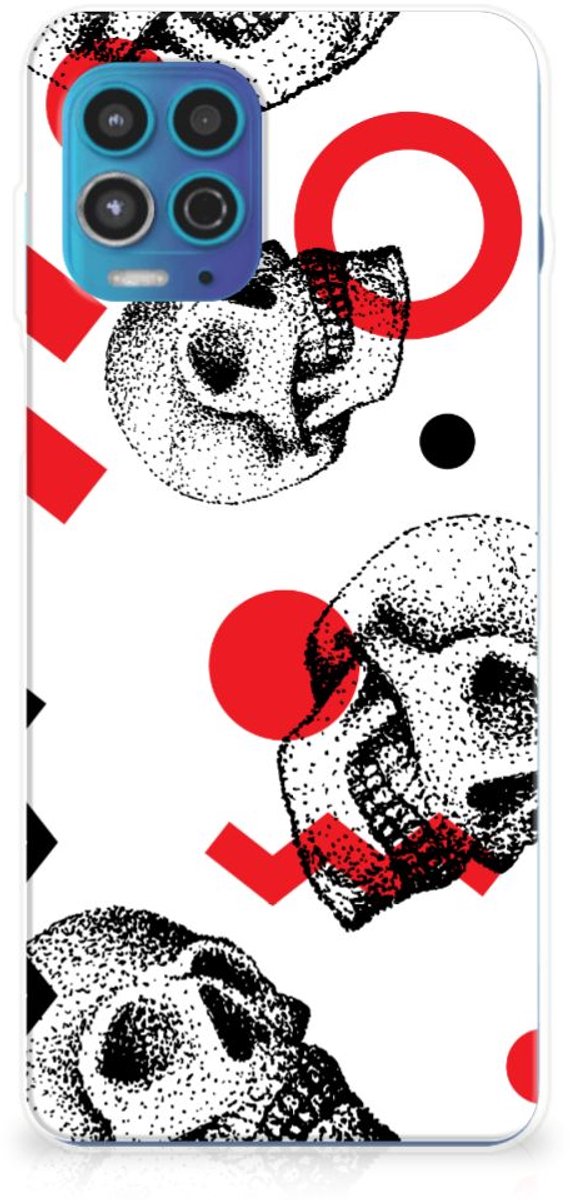 Silicone Back Case Motorola Moto G100 Skull Red