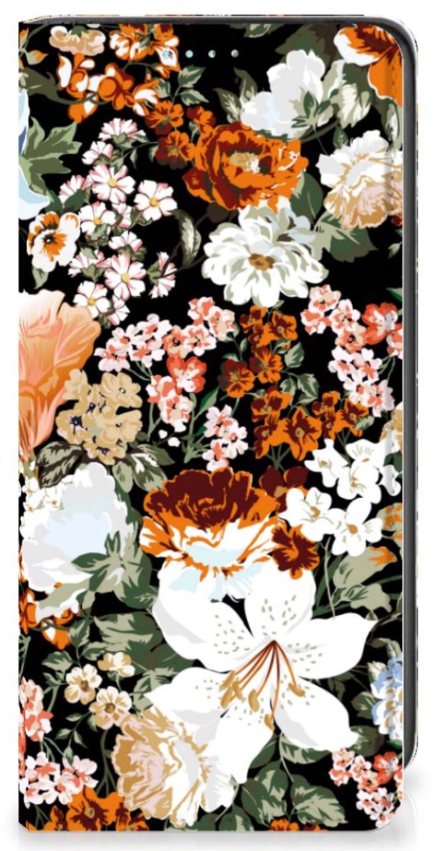 Smart Cover voor Samsung Galaxy A41 Dark Flowers