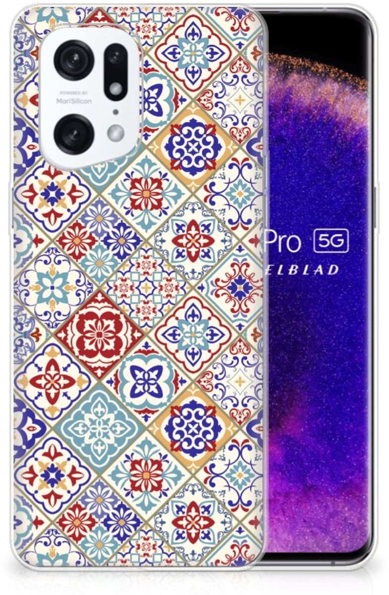 OPPO Find X5 Pro TPU Siliconen Hoesje Tiles Color