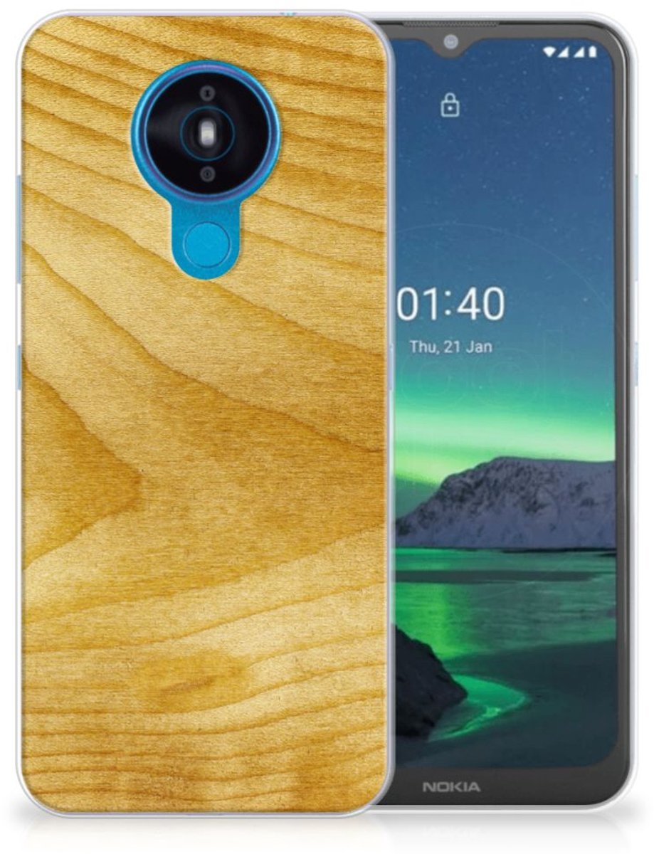 Nokia 1.4 Bumper Hoesje Licht Hout