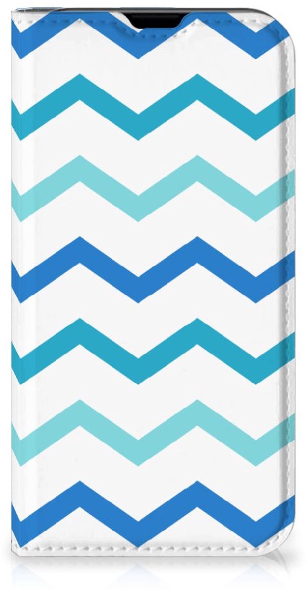 iPhone 13 Mini Hoesje met Magneet Zigzag Blauw
