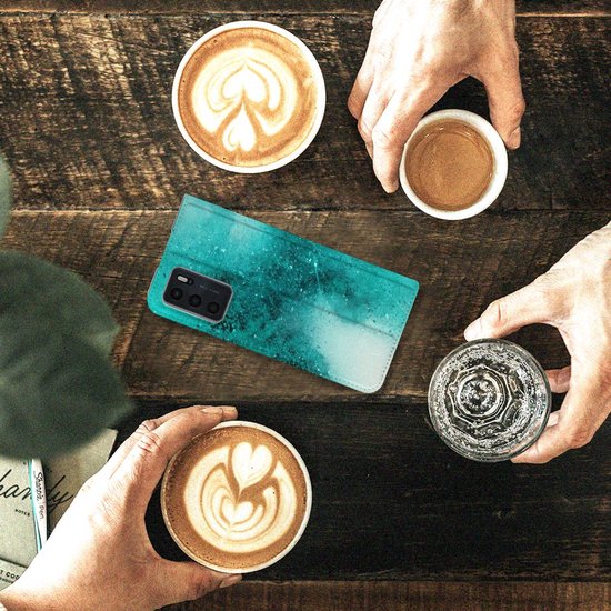 Coque Photo OPPO A16/A16s Smart Cover Peinture Blue