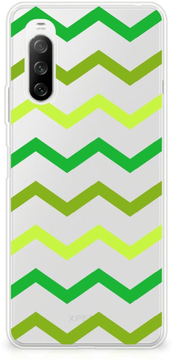 Sony Xperia 10 III TPU bumper Zigzag Groen