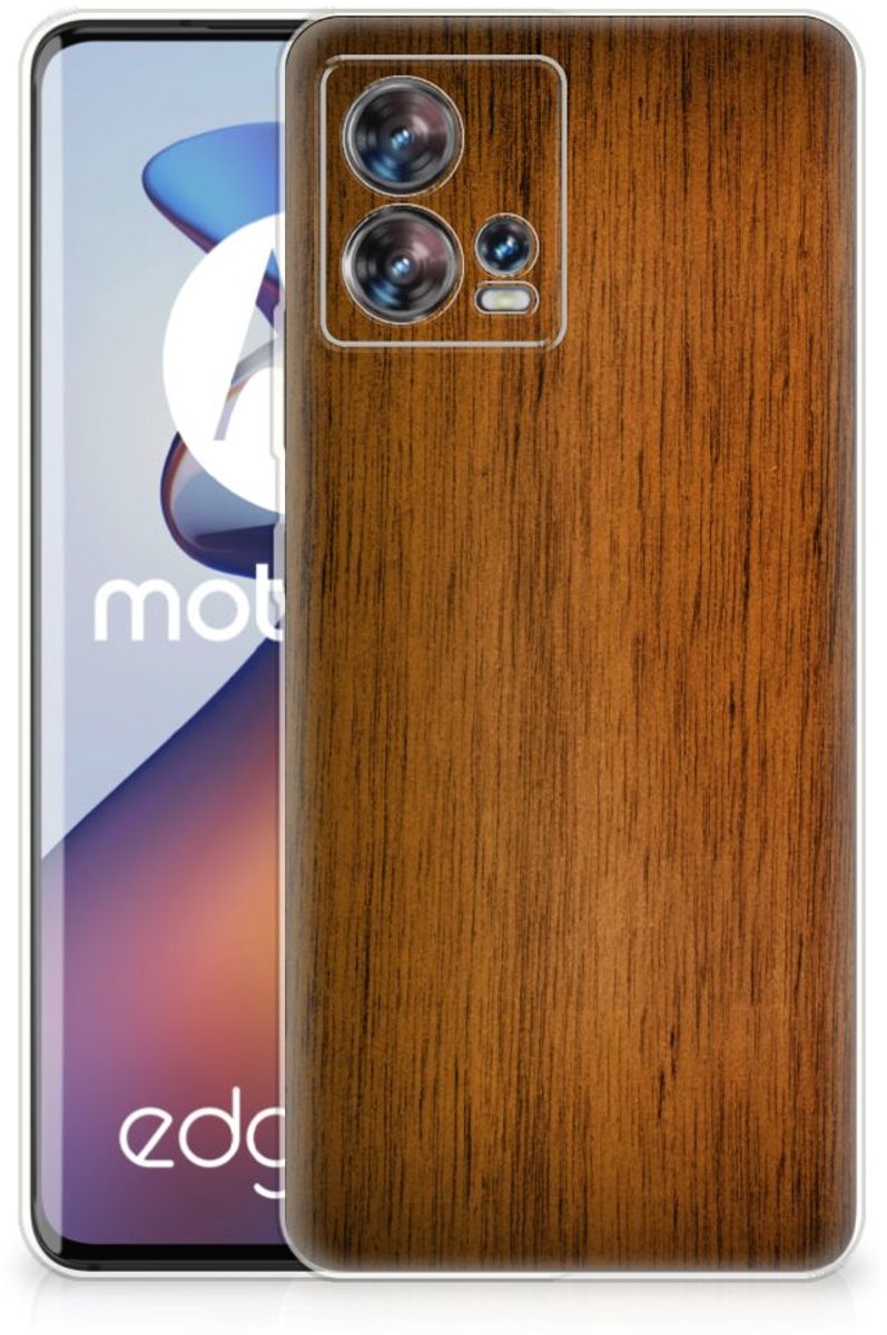 Motorola Edge 30 Fusion Bumper Hoesje Donker Hout