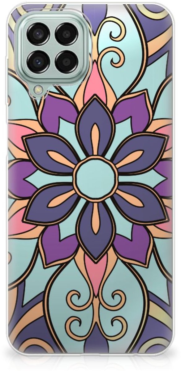Samsung Galaxy M33 TPU Case Purple Flower