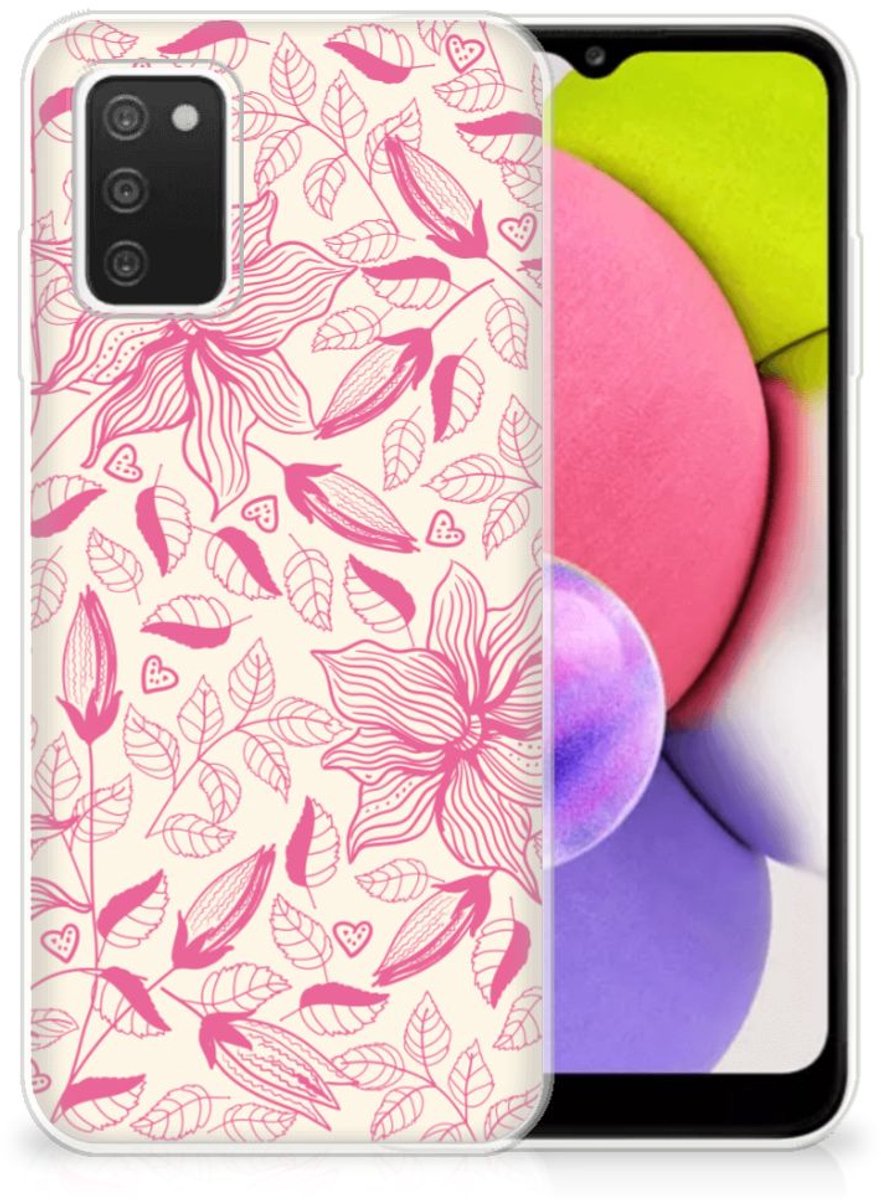 Samsung Galaxy A03S TPU Case Pink Flowers