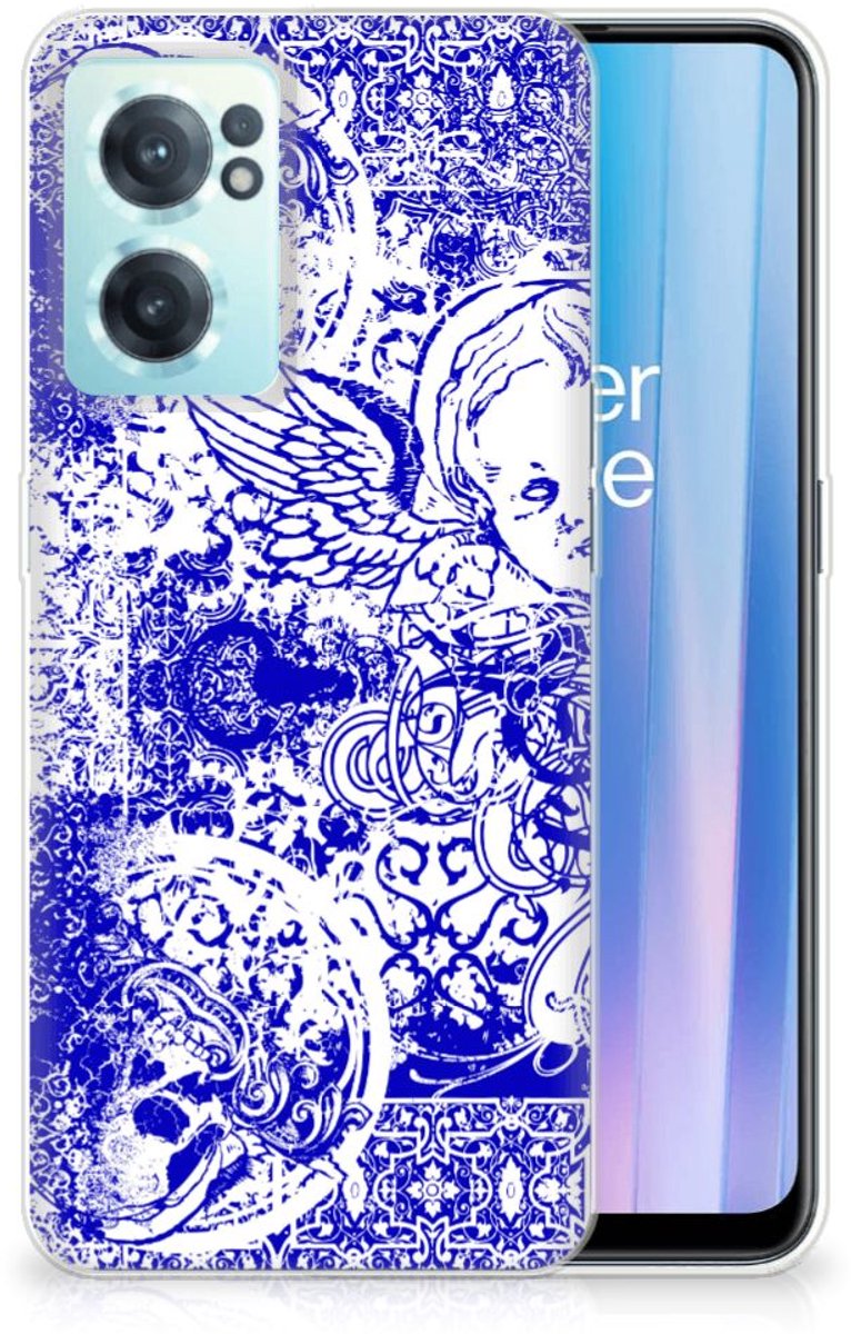 Silicone Back Case OnePlus Nord CE 2 5G Angel Skull Blauw