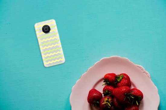 Coque Téléphone pour Nokia X10 | X20 Housse en Cuir Etui de Protection Waves Jaune