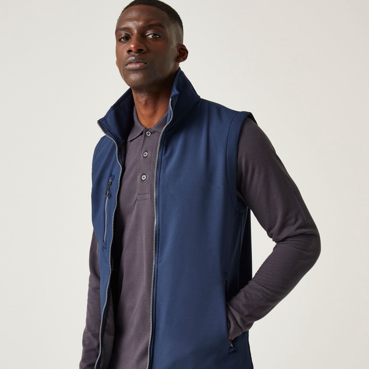 Jas Hiking Heren Nagate Softshell Bodywarmer Blauw