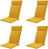 Madison - Coussin de chaise de jardin Dossier haut Toile Gold eco+ - Env. 120x50 cm - Set de 4