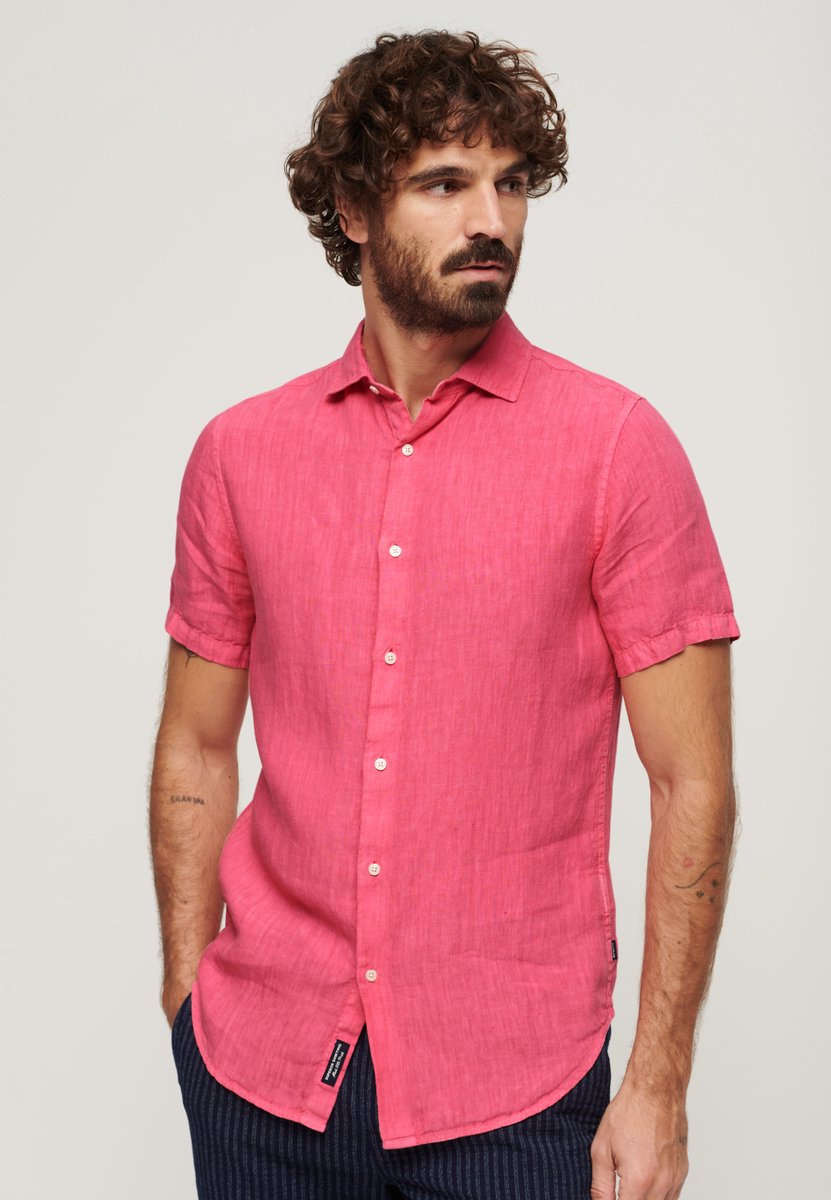 Superdry Studios casual linnen overhemd Heren Shirts Roze