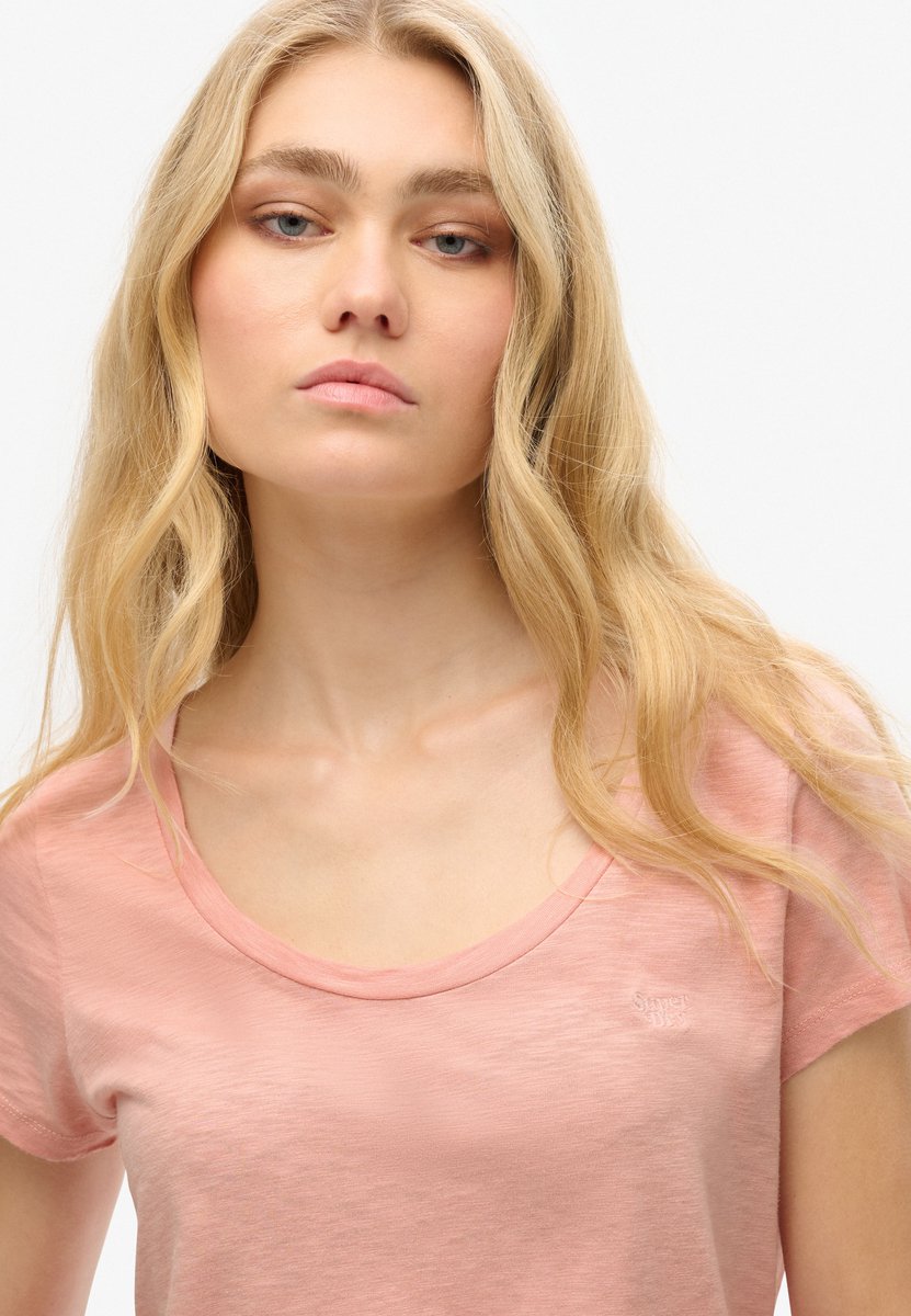 Superdry Studios T-shirt met laag uitgesneden ronde hals Dames T-shirts Grijs