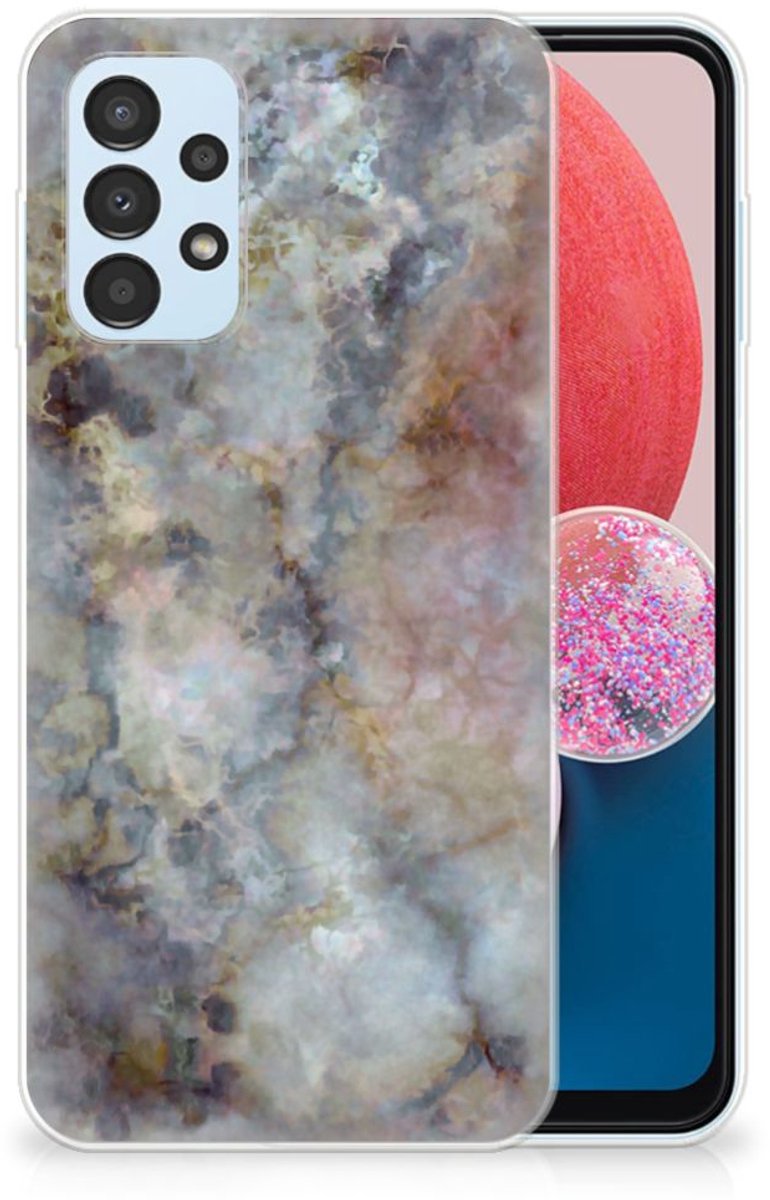 Samsung Galaxy A13 4G TPU Siliconen Hoesje Marmer Grijs